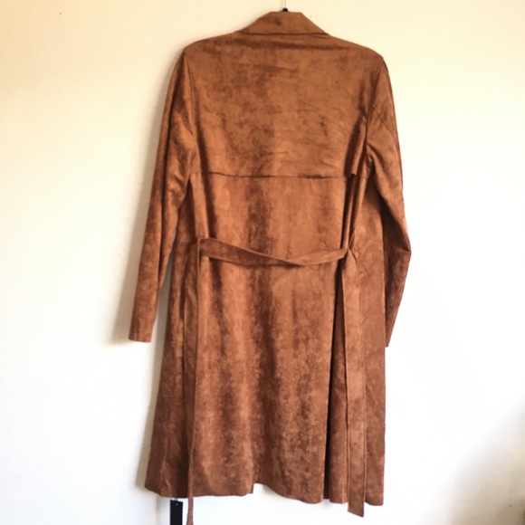 Blank NYC Coco Faux Suede Belted Trench Coat Small - Picture 13 of 14